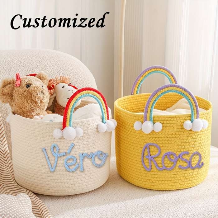 Storage And Organizationcolor White Basket Purple Rope