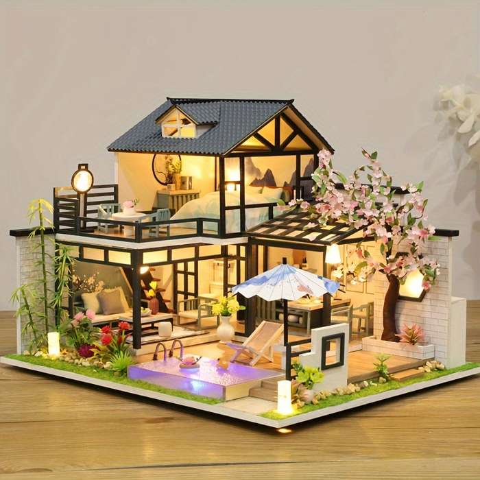 Building Toy Architectural Model Toy Set Style Ink Lanting