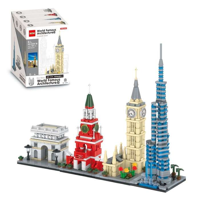 Building Toy Architectural Model Toy Set Style World Famous Building Set 4Pcs