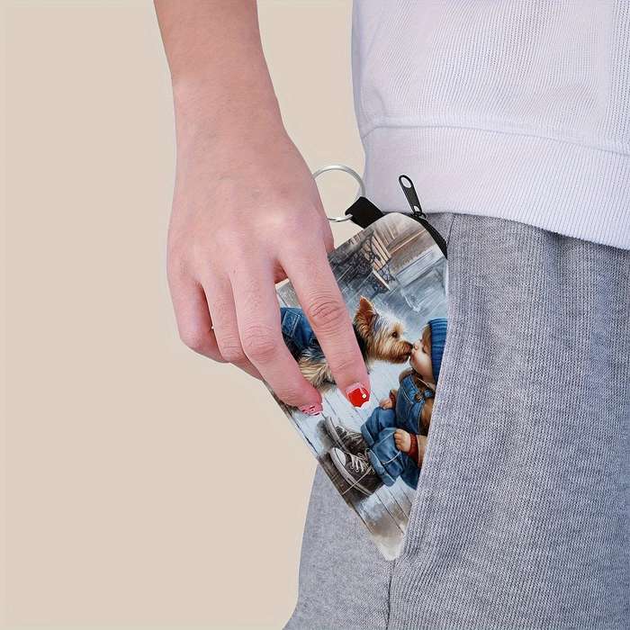 1pc of Adorable Dog Design Mini Wallet Zippered Small Capacity Portable Multifunctional Coin P