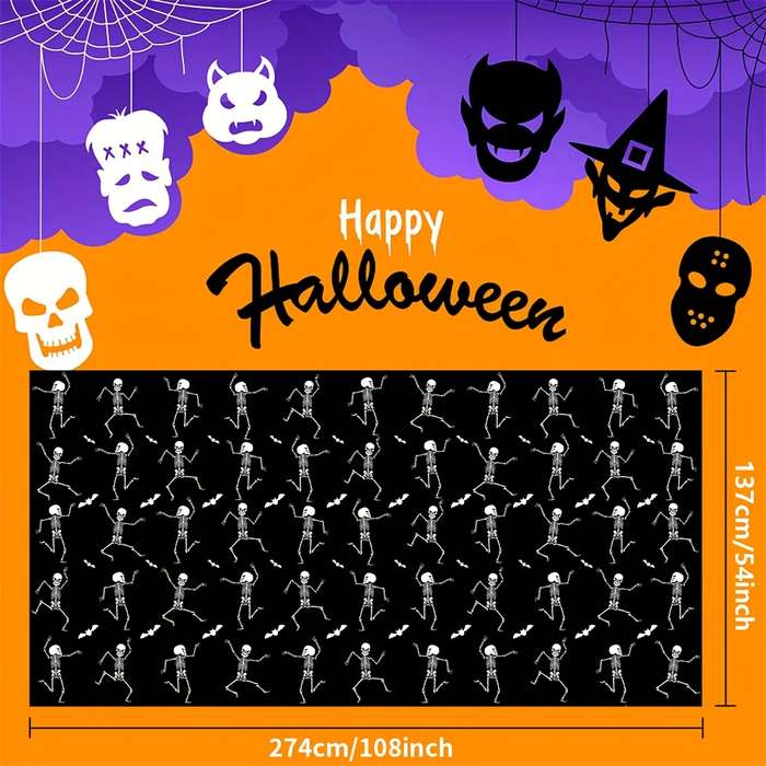 Halloween tablecloth decoration Black And White Quantity 3pcs