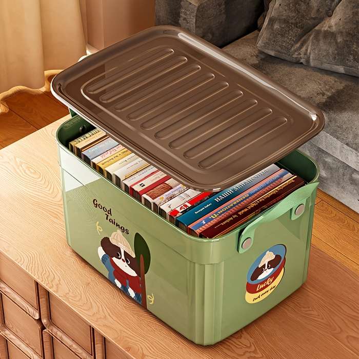 Storage And Organizationmodel Extra Large Lid Storage Box   33.1Cm    With Lid   Cream White