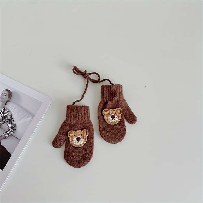 Winter Gloves Color Khaki Size 1 To 6 Years Old
