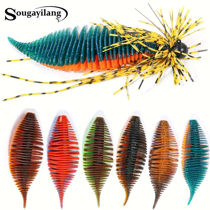 3pcs 7.5cm Soft Fishing Lures Lifelike Artificial Swimbait with Realistic Segmented Body 6 Vibrant C