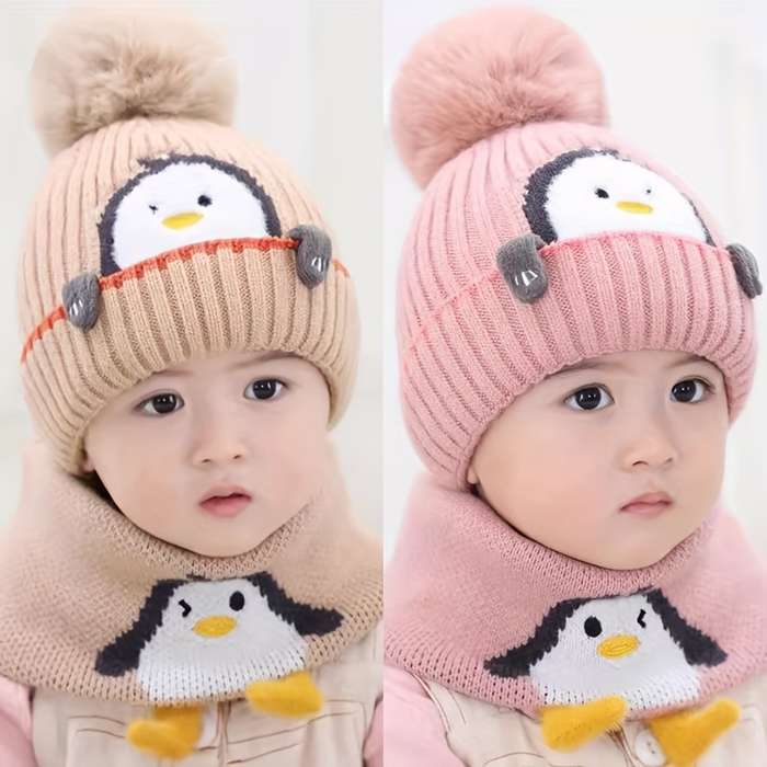 Winter Hat Color Little Penguin Logo Baby Hat Yellow Size Recommended Age: 2 5 Years Old