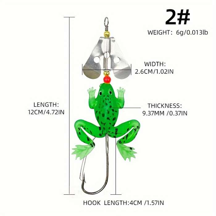 1pc Lifelike Soft Frog Swimbait with Sharp Hook Topwater Rubber Fishing Lure for Bass Durabl
