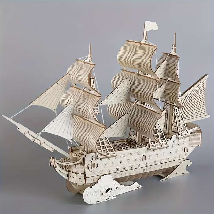3D Jigsaw Puzzle Model Ship Style Wooden Sailboat
