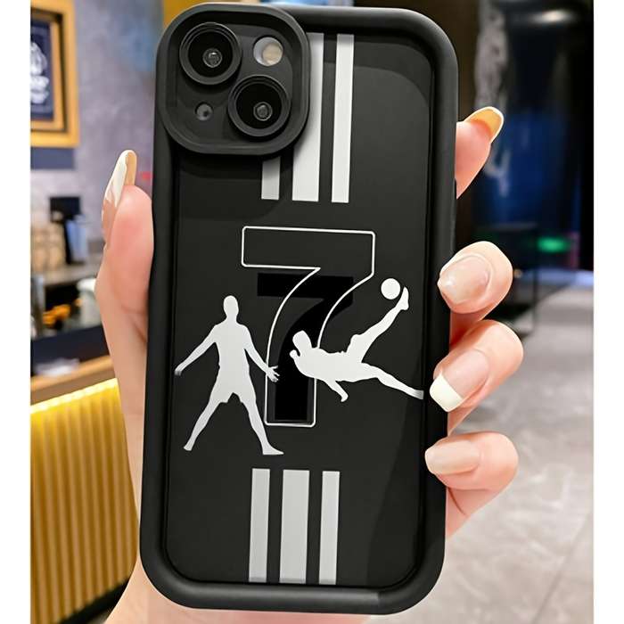 1Pc Black For iPhone 12 Mini Football Player Number 7 Phone Case
