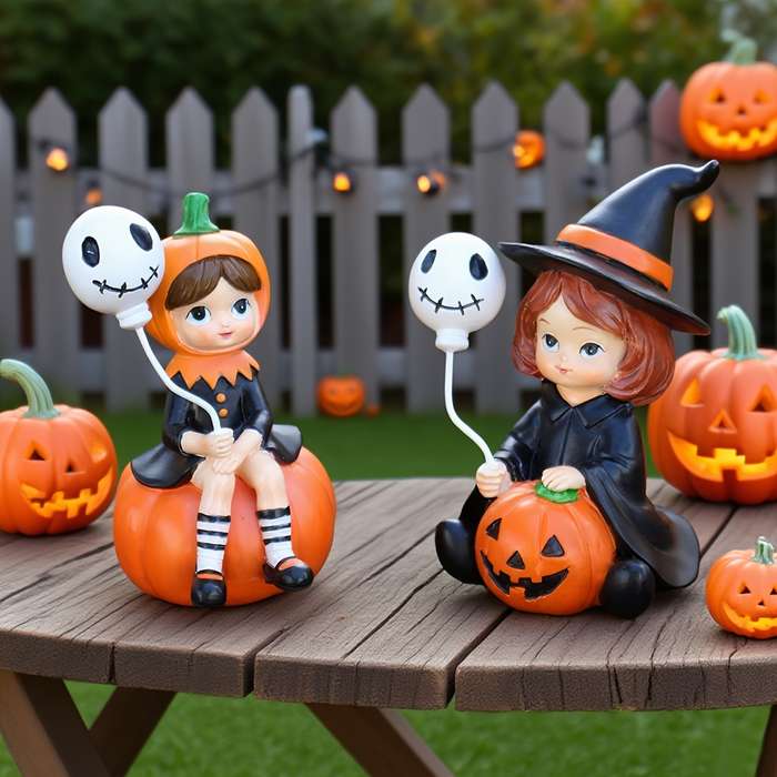 Halloween Decorations Color Skull Balloon Witch Set Of Two