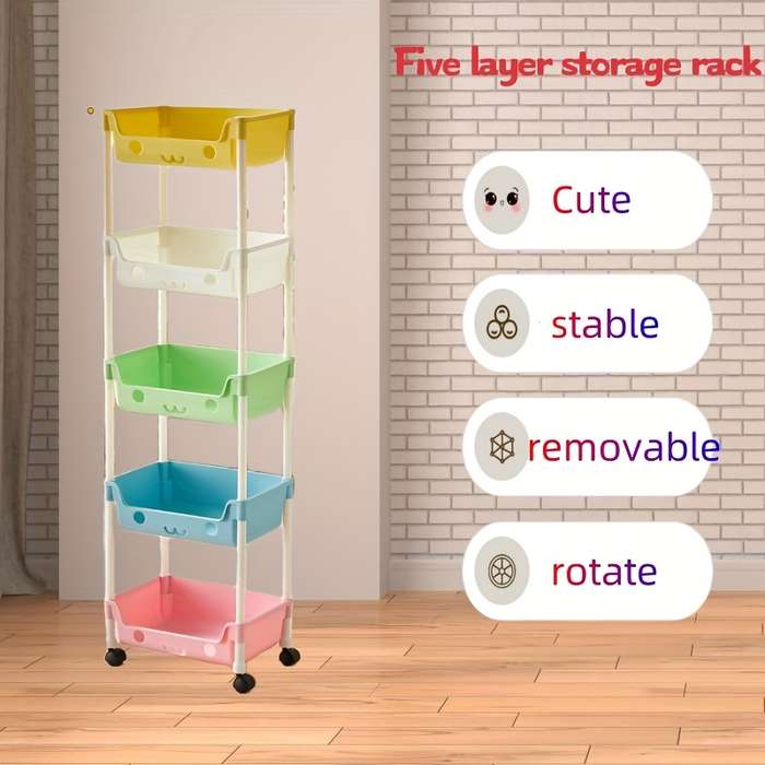 Storage And Organizationmodel Five Layer Storage Shelf
