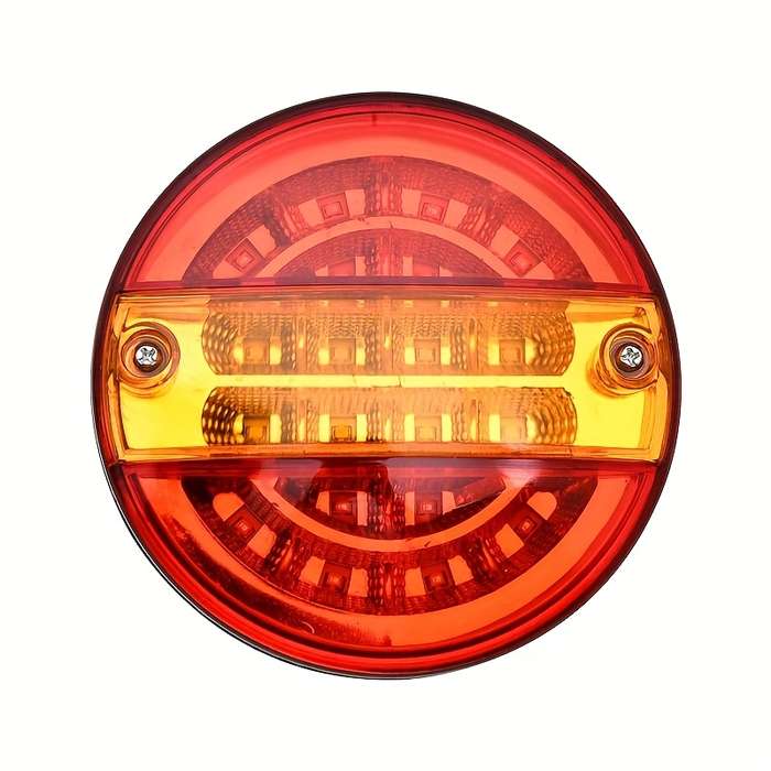1pc Red-Yellow 10.16cm Round 20LED Red Yellow White Truck LED Decorative Lights 24V