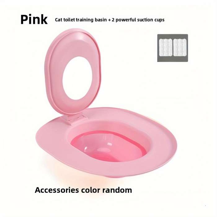 Pet Supplies Color Pink Cat Toilet Training Basin  Add  2 Strong Suction Cups Size Set