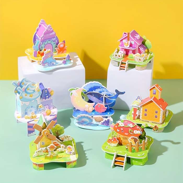 Building Toy Architectural Model Toy Set Style 4Pcs Ocean Style