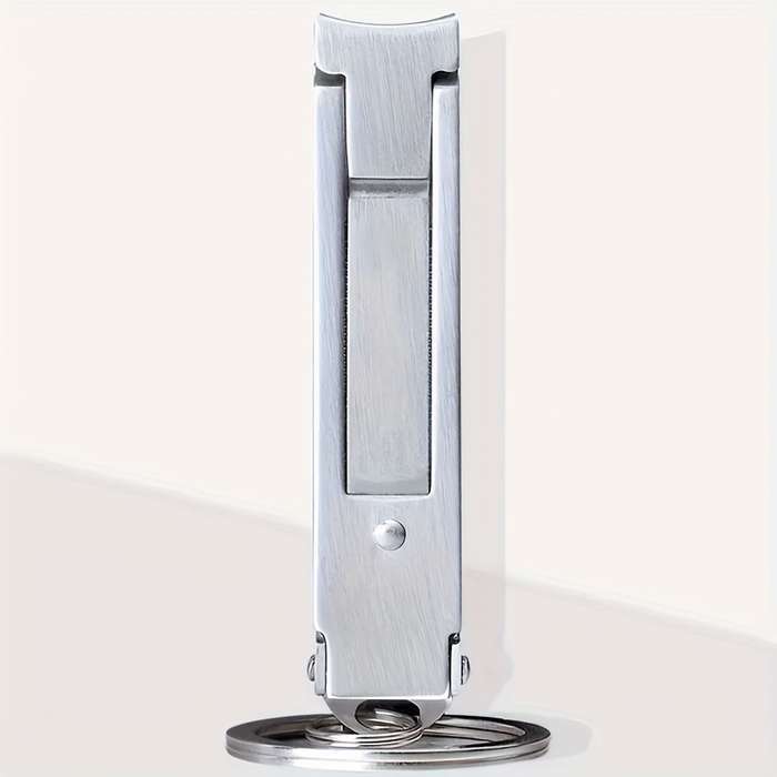 1pc Compact Stainless Steel Nail Clippers With A Foldable Design And Built-in Nail File For Con