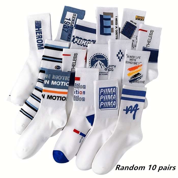 5 Pairs Of Random Colors One Size High Elastic Socks