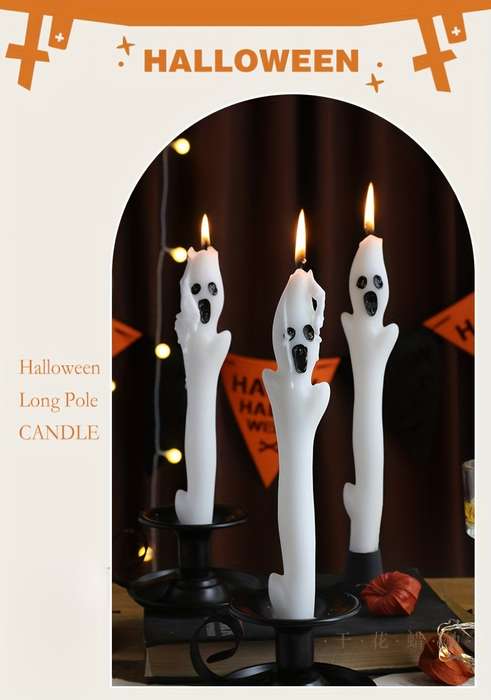 Halloween Decorations Color 2 White Ghost Sticks