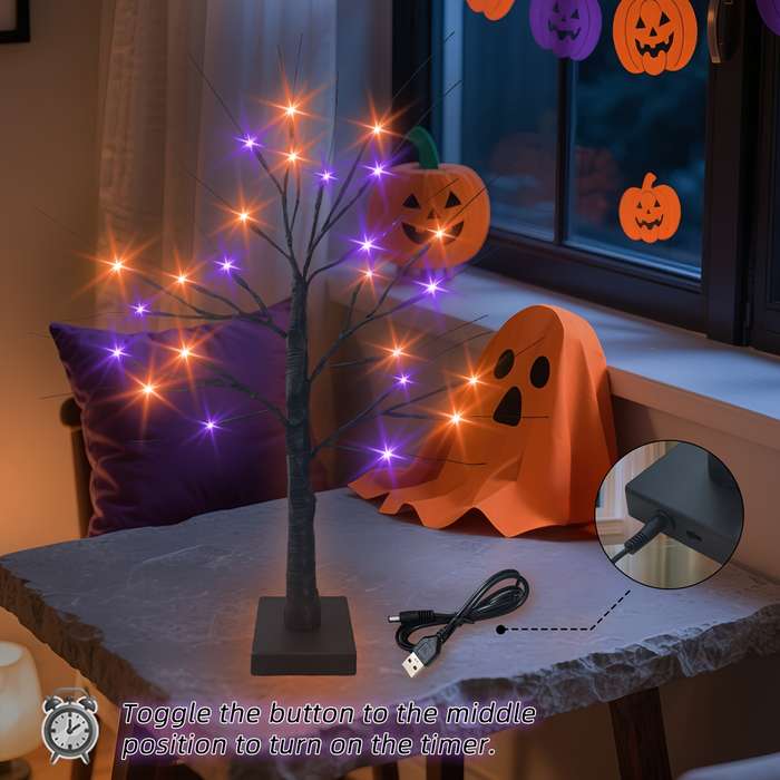 Halloween Decorations Color Purple Orange Size 1Pack 24Led 61Cm 23.9In