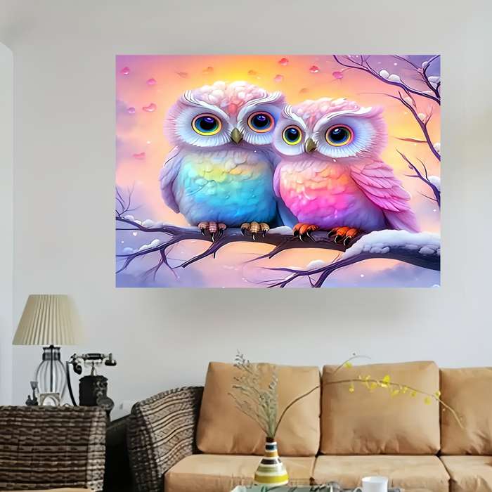 1000pcs Owl Jigsaw Puzzle Thick Durable White Card Paper Seamless Fit Adult Puzzle