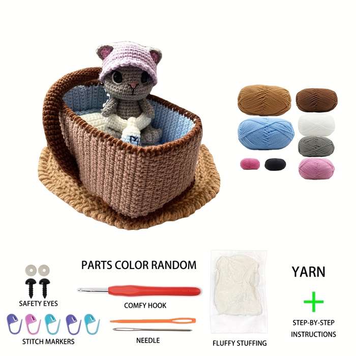 Toy Dolls Items Cute kitten and its cot  not finished