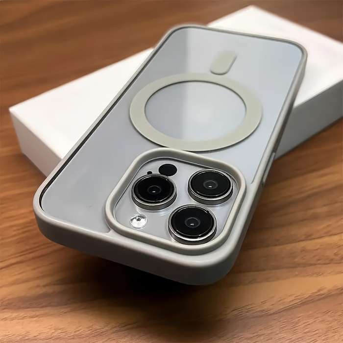 1Pc Grey For iPhone 16 Pro Max Transparent Mobile Phone Case