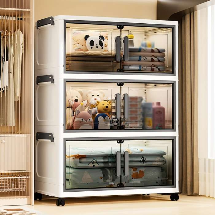 Storage And Organizationmodel 5 Layers   Width 38Cm 14.96In  Translucent Color   With Wheels  X  4