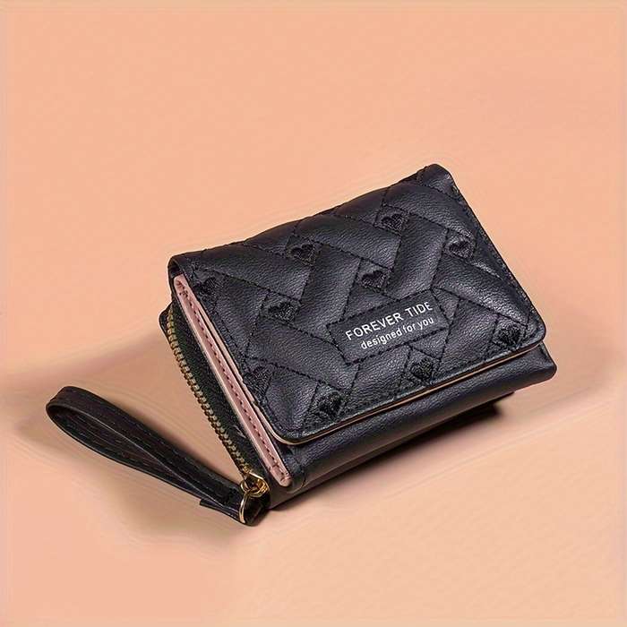 1pc FOREVER TRADESMARK Womens Compact Trifold WalletStylish Synthetic Synthetic Leather Card Ho