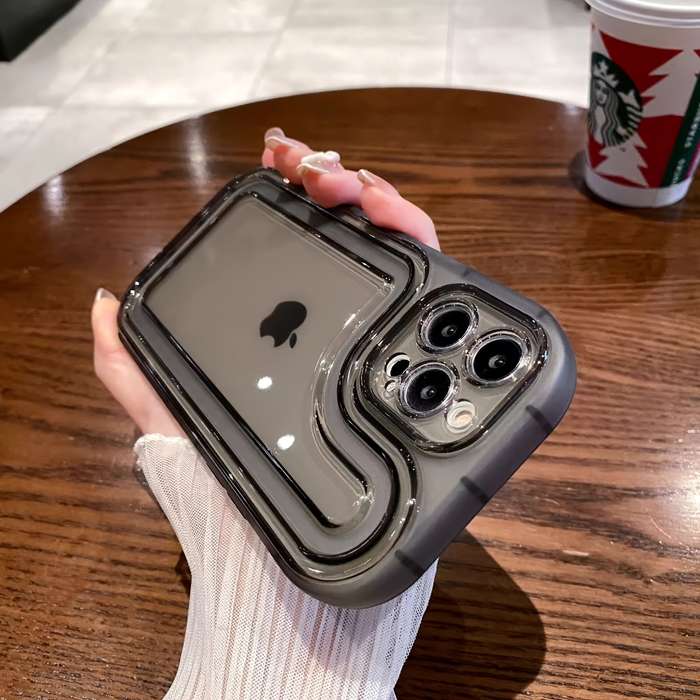 1Pc Transparent Black For iPhone 14 Phone Case Phone Cover