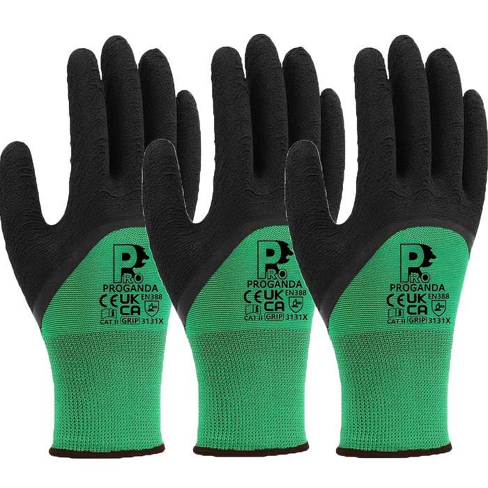 Work Gloves Color Green Size L  8 Pairs