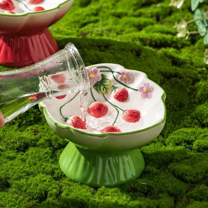 Pet Supplies Color Hand Painted Strawberry Highball Glass   Pink