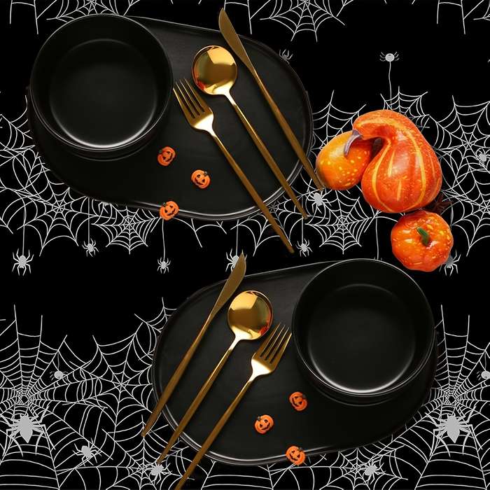 Halloween tablecloth decoration color Black Quantity 2pcs