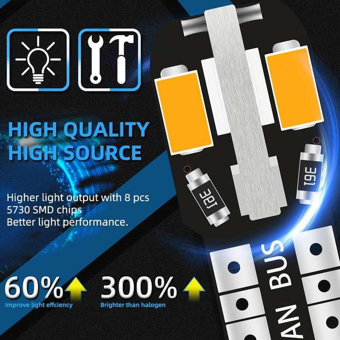 10pcs Red T10 5730 LED Car Neon Lights High Brightness Fast Heat Dissipation Non-