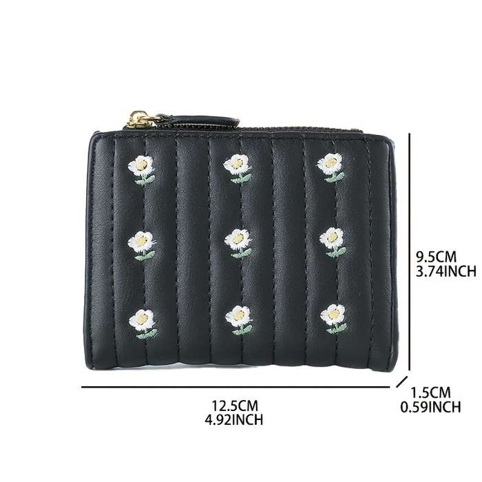 1pc Chic Retro Floral Womens WalletCompact Two-Fold Design with Multiple Card Slots Lightweigh