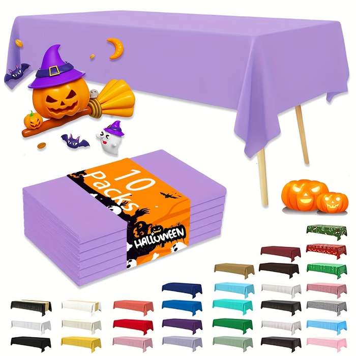 Halloween tablecloth decoration color Black Tablecloth Pack of 10 size 137 x 183