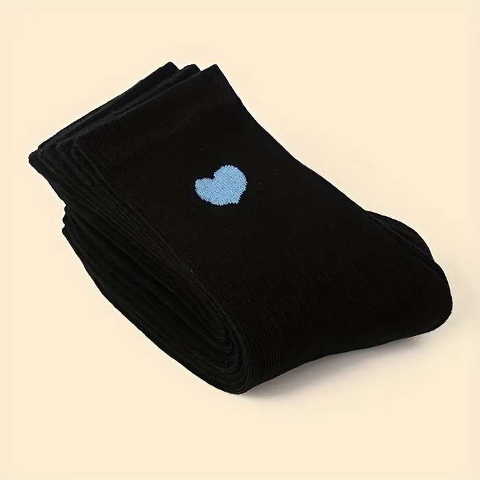 5 Pairs Black One Size High Elastic Socks