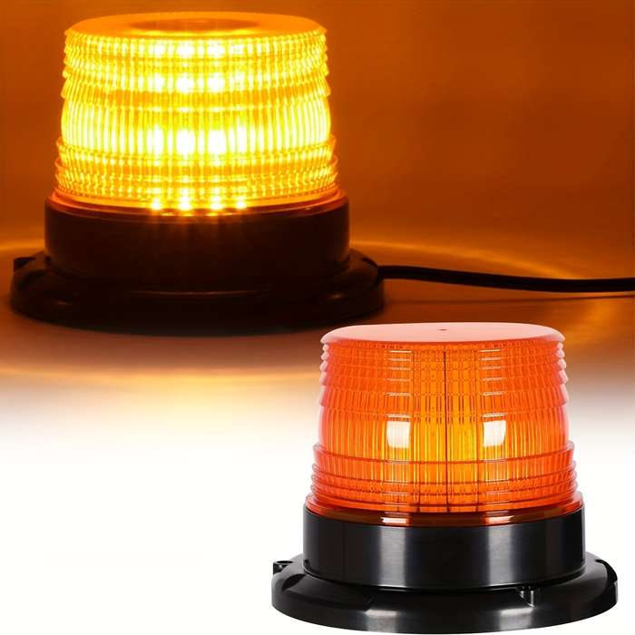 1pc Amber LED Emergency Beacon Light for Trucks and Cars 24 LED Mini Rooftop Bar 1