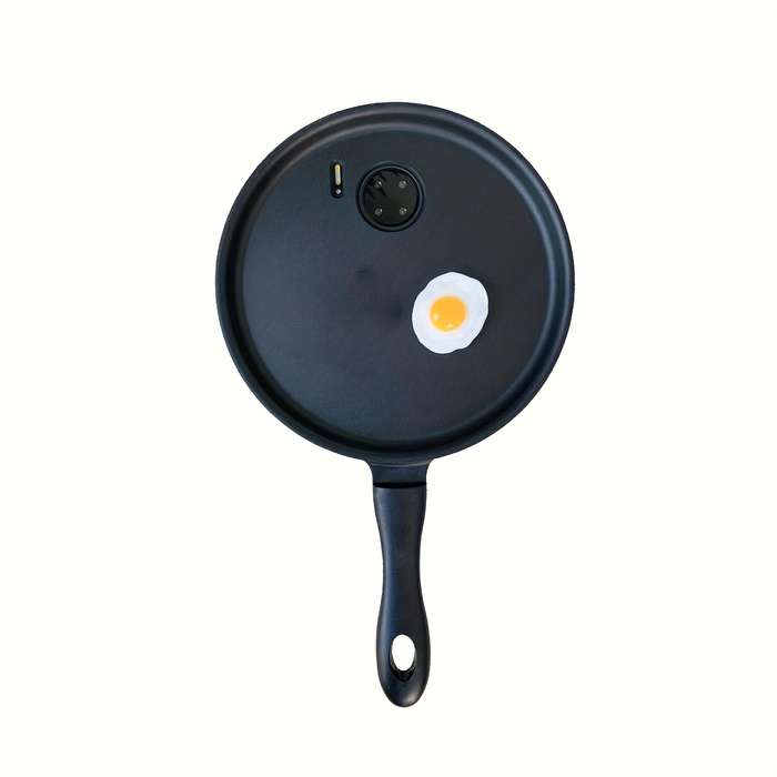 1Pc Black For iPhone 14 Pro Max Fried Egg Frying Pan Phone Case
