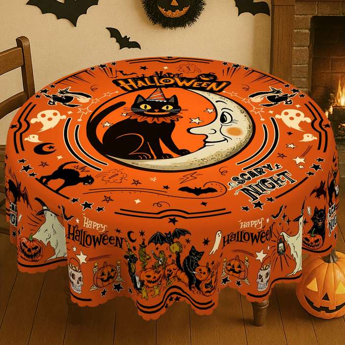 Halloween tablecloth decoration size Round 60in 152cm
