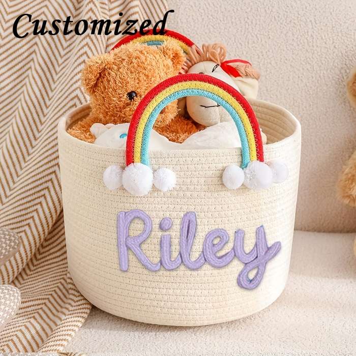Storage And Organizationcolor White Basket Purple Rope
