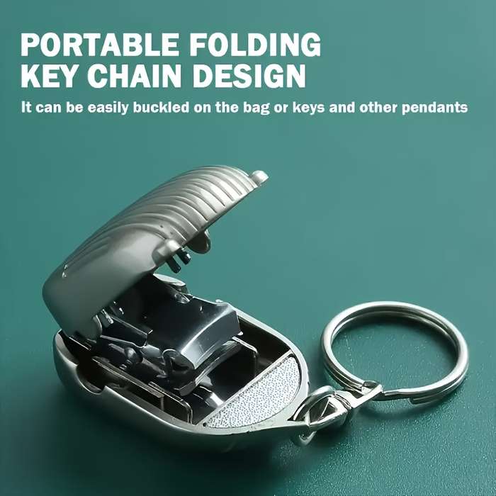 1pc Stainless Steel Nail Clipper with Built-In File Portable Durable Fingernail Cutter for M
