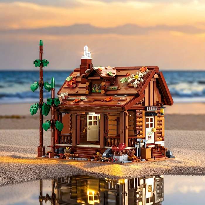 Building Toy Architectural Model Toy Set Color Brown 1969Pcs