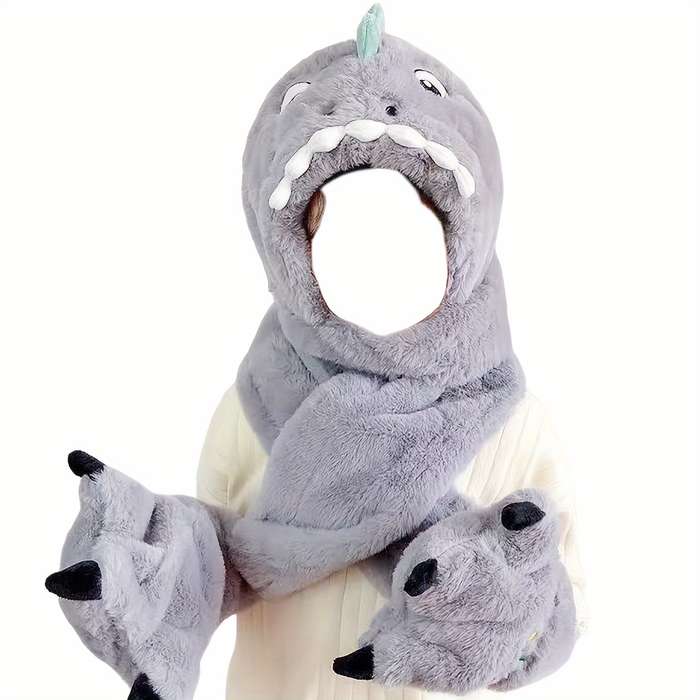 Winter Hat Color Blue Dinosaur Size One Size