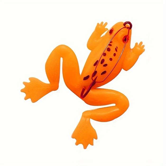 1pc Soft Frog Lure with Weedless Hook Realistic Rubber Swim Bait for Freshwater Saltwater F