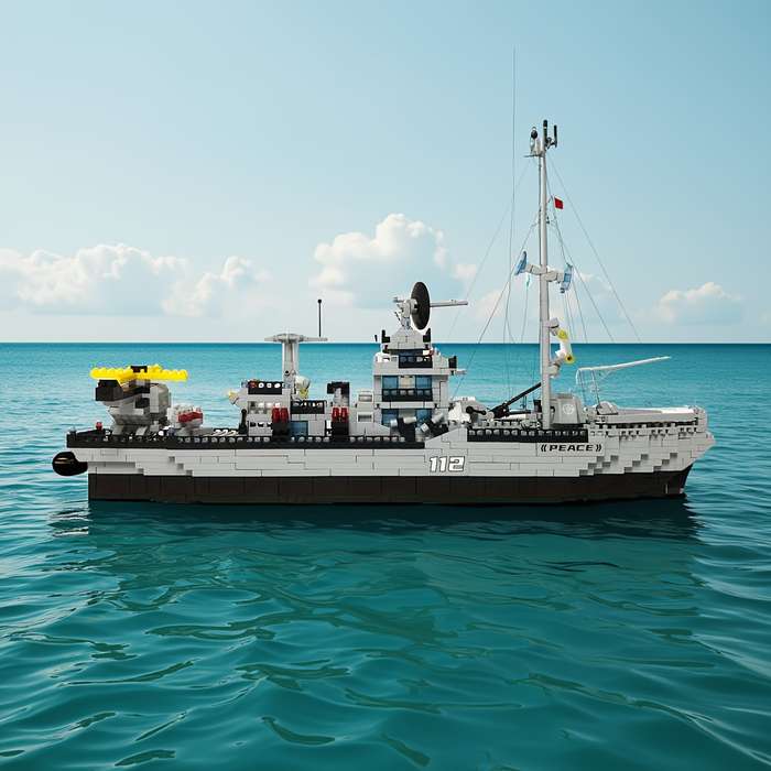 3D Jigsaw Puzzle Model Ship Color Blue Boat 800Pcs