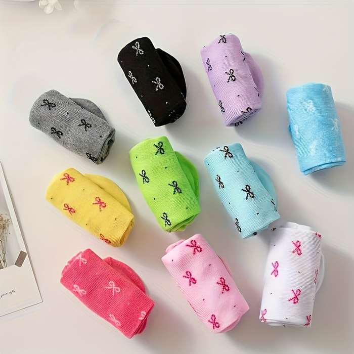 10 Pairs Random Colors One Size High Elastic Socks
