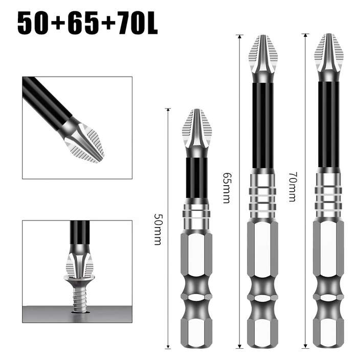 Screwdriver Bit Tool Set Model 3Pcs 50 Add  65 Add  70L