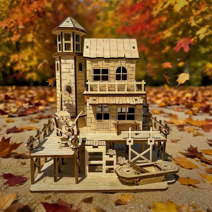 Building Toy Architectural Model Toy Set Items Fisherman S Hut