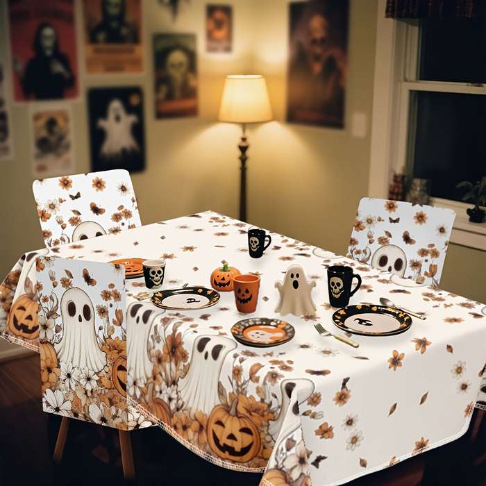 Halloween tablecloth decoration size Rectangular Table 60 x 86in or 152 x 220cm