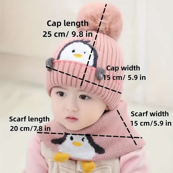 Winter Hat Color Little Penguin Logo Baby Hat Yellow Size Recommended Age: 2 5 Years Old