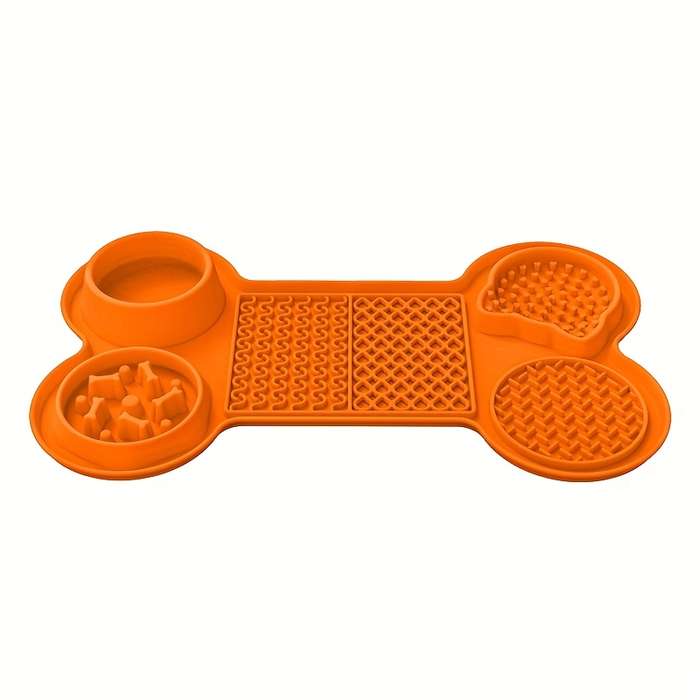 Pet Supplies Color Green   6 Grid Bone Dog Licking Mat