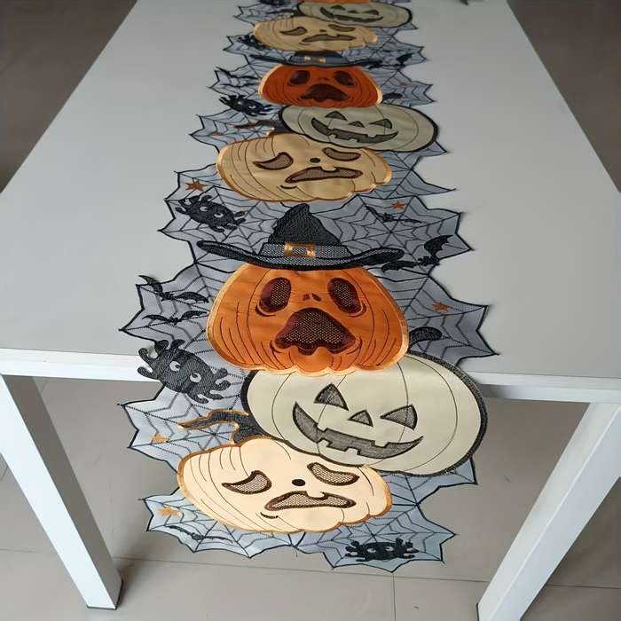 Halloween tablecloth decoration size 38 x 88 38.0 x 88.01cm Black